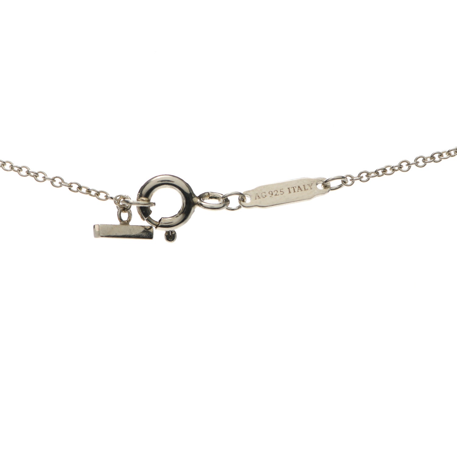 Tiffany Sterling Silver Large T Smile Pendant Necklace 5 of 5
