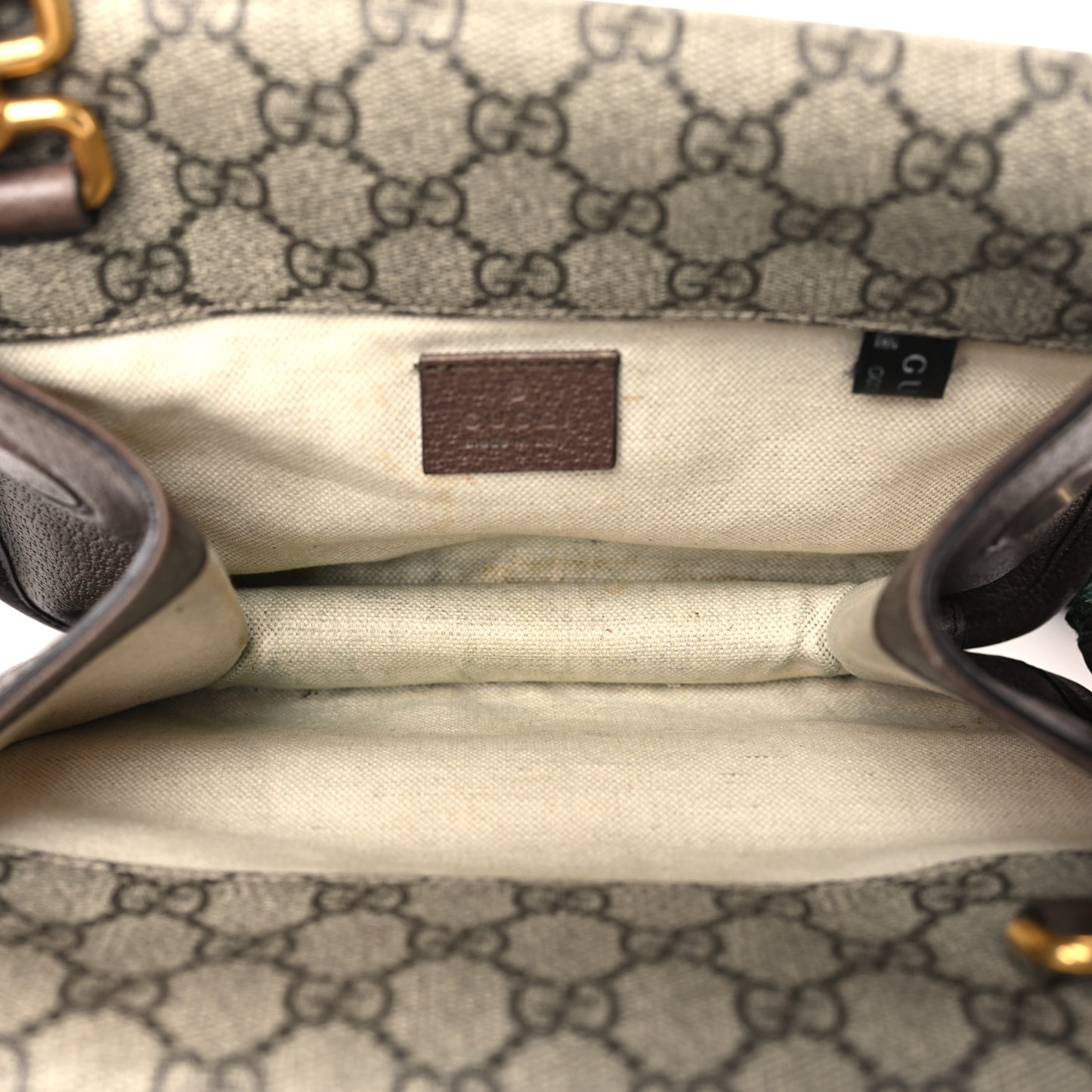 GG Supreme Monogram Web Small Neo Vintage Double Flap Messenger Bag Beige New Acero