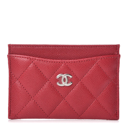 Chanel Caviar Quilted Card Holder Dark Pink 1 of 9