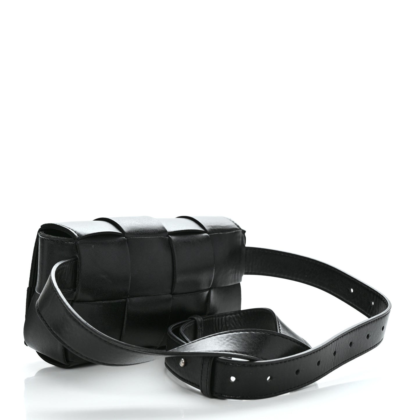Nappa Maxi Intreccio The Belt Cassette Bag Black