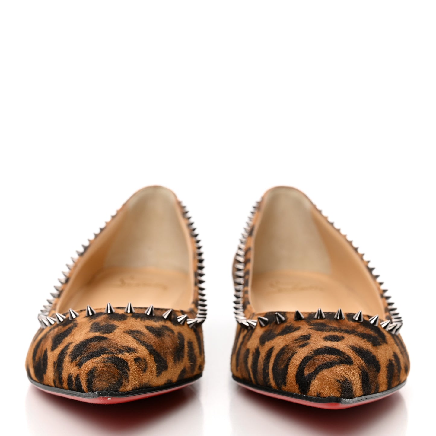 Veau Velours Studded Anjalina Flats 36 Leo Gun Metal