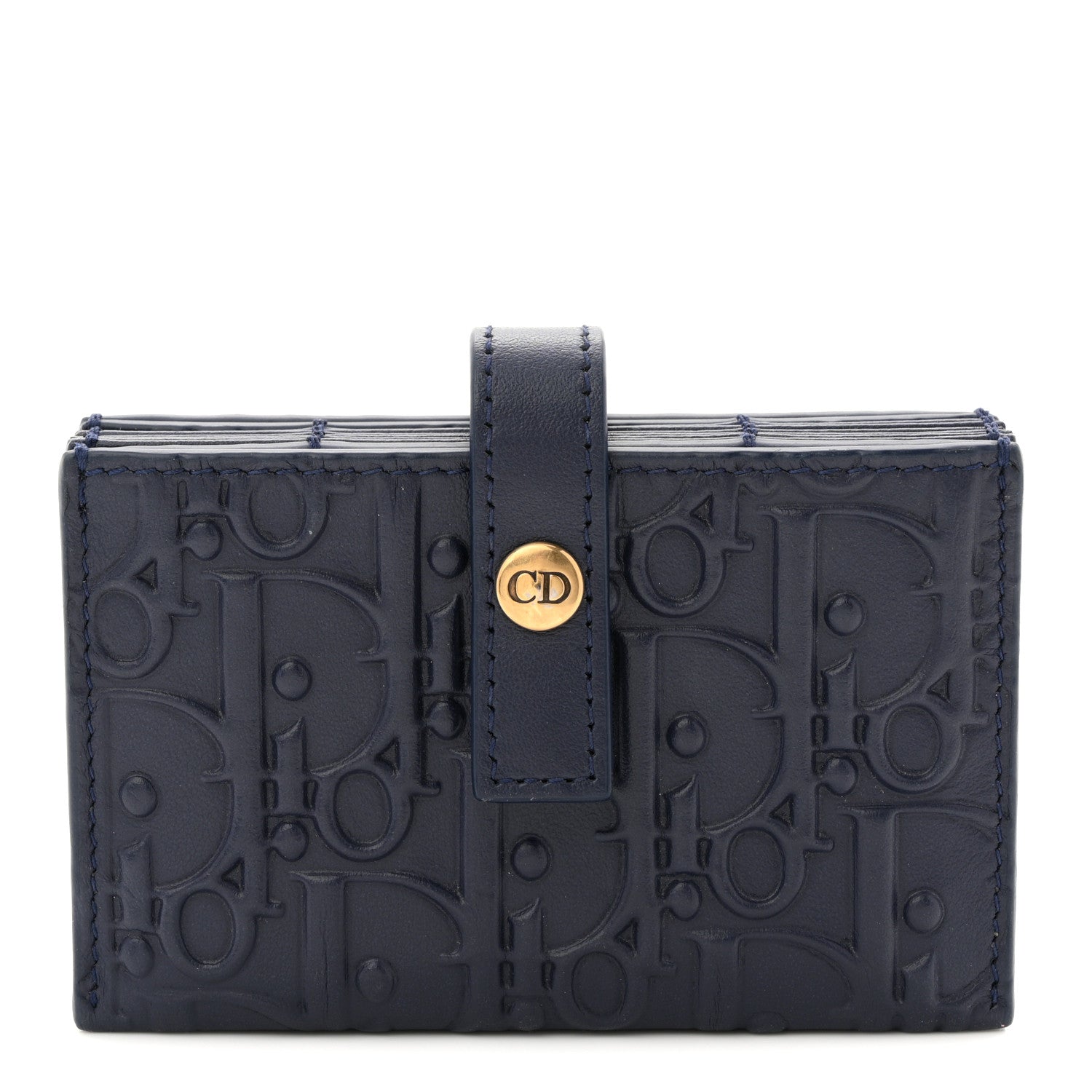 Christian Dior Calfskin Embossed Oblique Lady Dior Gusseted Card