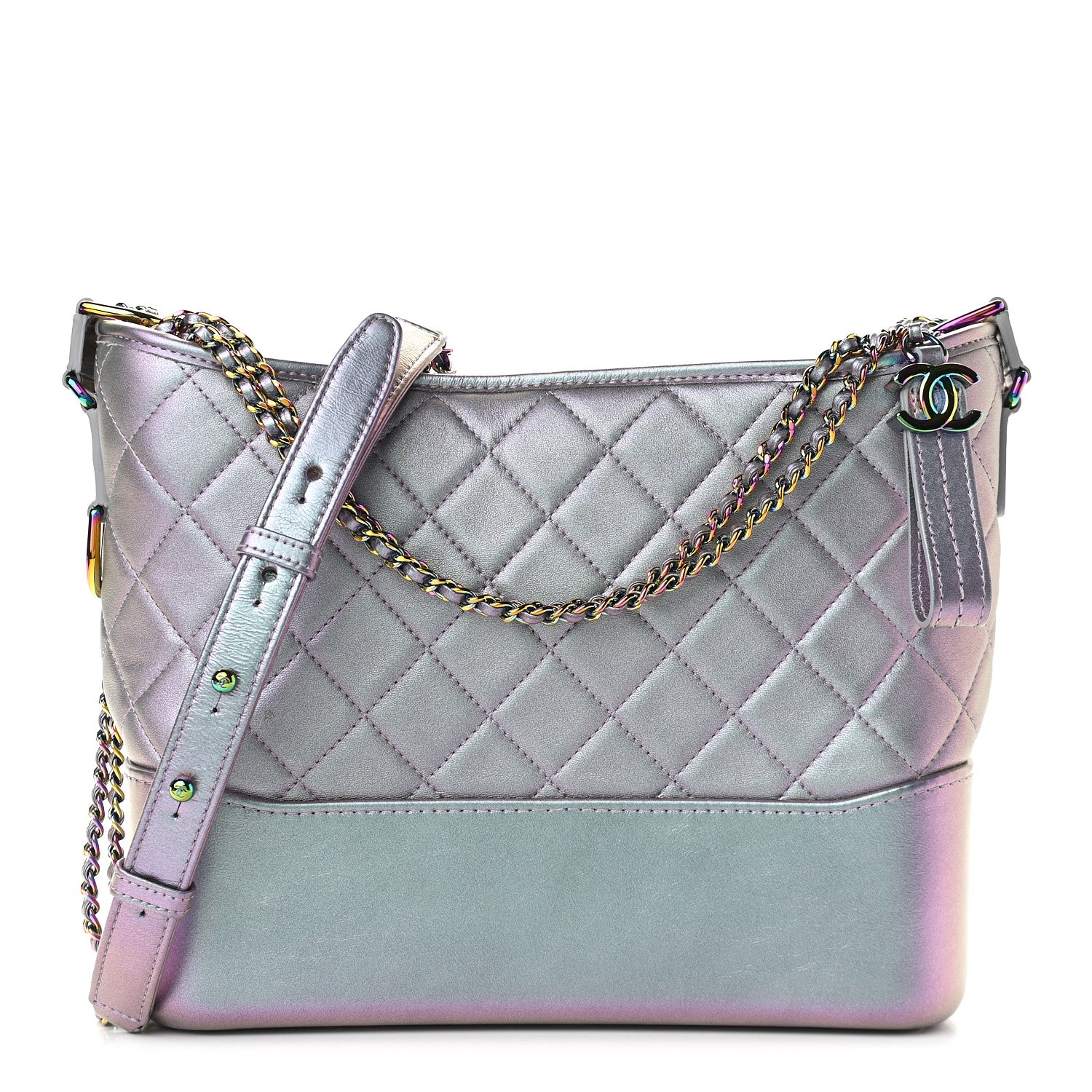Chanel Iridescent Lambskin Calfskin Quilted Medium Gabrielle Hobo Light Purple 1 of 9