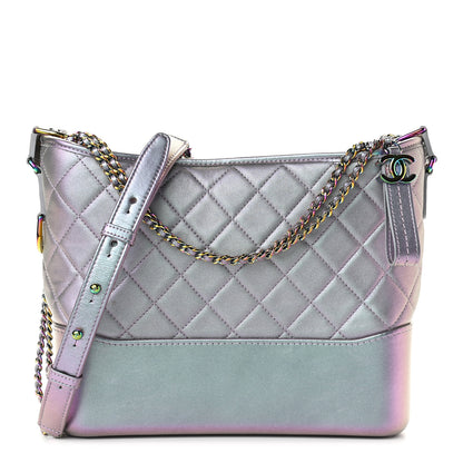 Chanel Iridescent Lambskin Calfskin Quilted Medium Gabrielle Hobo Light Purple 1 of 9