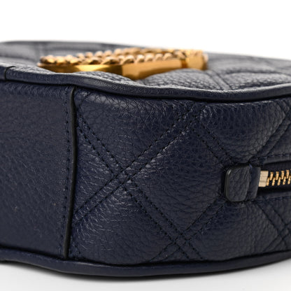 Marc Jacobs Grained Calfskin Quilted The Status Round Crossbody Navy 10 of 10