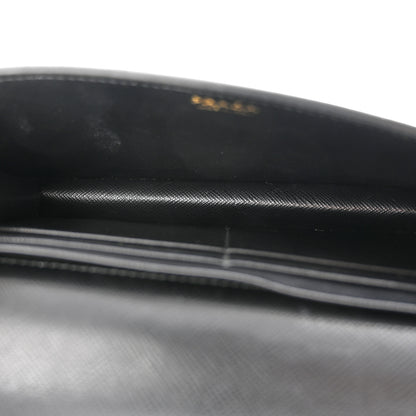 Prada Saffiano Triangle Logo Mermaid Print Mini Crossbody Bag Black 6 of 12