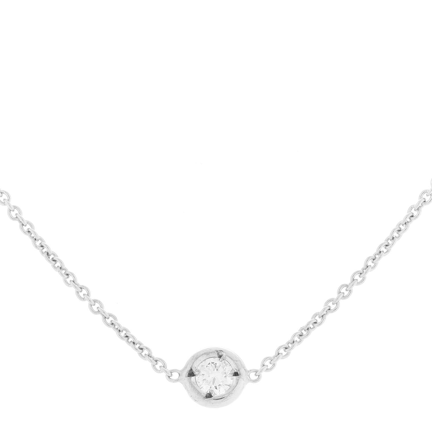 18K White Gold Diamond .15ctw Diamonds by the Inch Three Station Necklace
