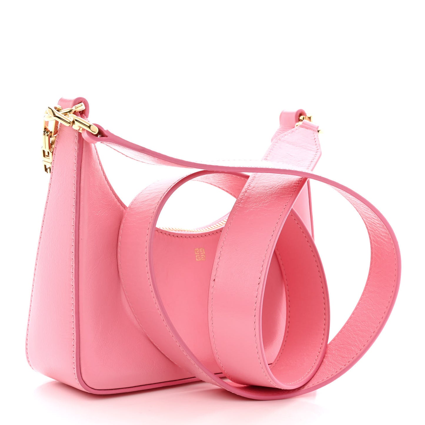 Smooth Calfskin Mini Moon Cut Out Shoulder Bag Bright Pink