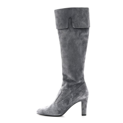 Chanel Suede High Boots 41 Grey 1 of 10