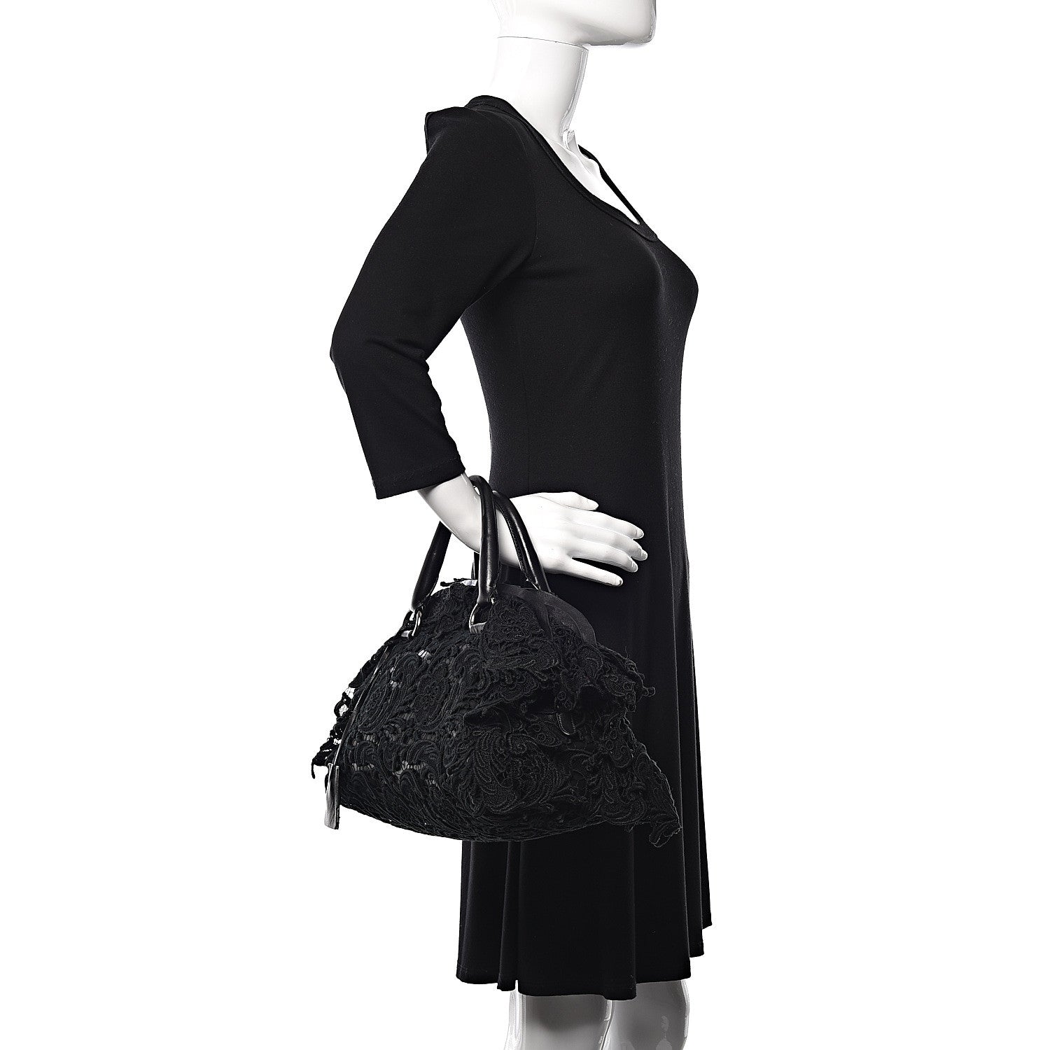 Prada Lace Pizzo S Bowler Black 1 of 12