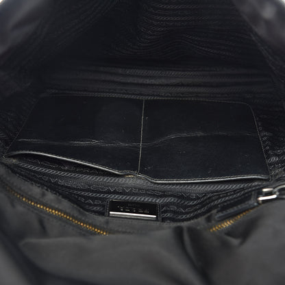 Prada Tessuto Nylon Saffiano Messenger Satchel Black 7 of 12