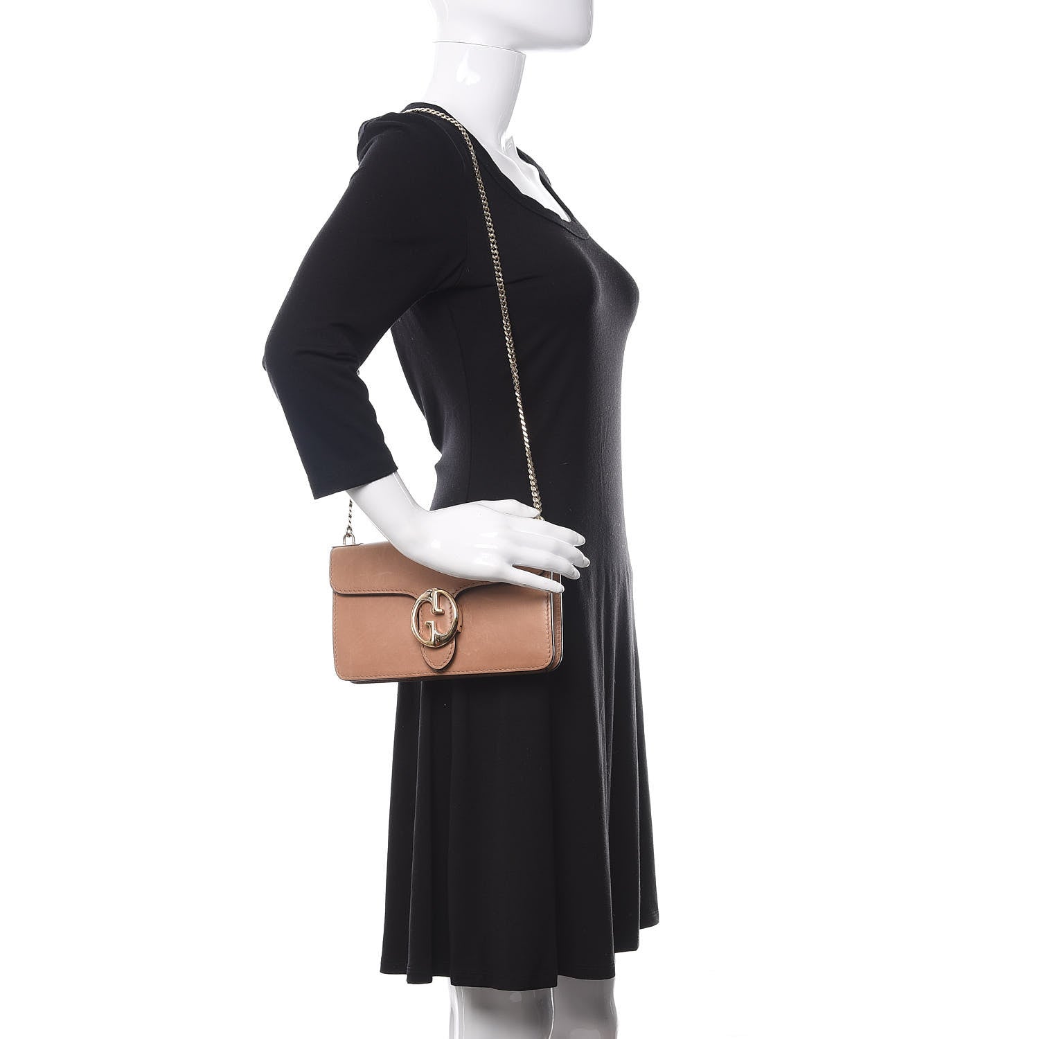 Gucci Lambskin 1973 Chain Shoulder Bag Blush 2 of 13