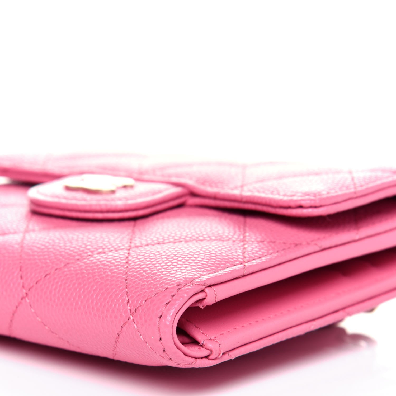 Chanel Caviar Quilted Compact Flap Wallet Pink 10 of 12