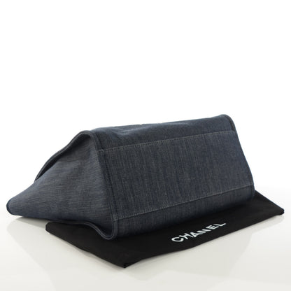 Chanel Canvas Large Deauville Tote Dark Blue 8 of 14