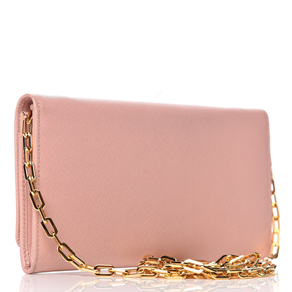 Prada Saffiano Metal Large Chain Wallet Orchidea 3 of 11
