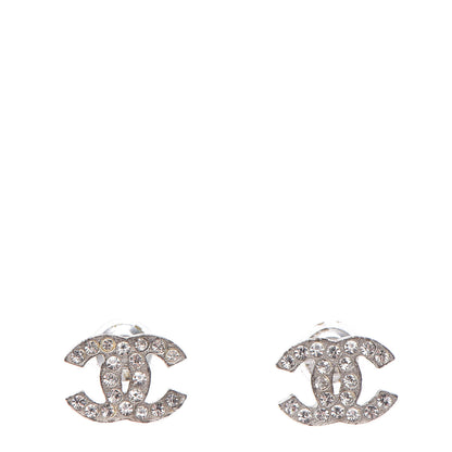 Chanel Crystal Mini Timeless CC Earrings Silver 1 of 5