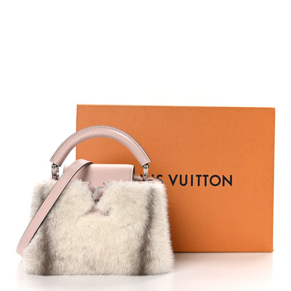 Louis Vuitton Mink Calfskin Goatskin Capucines Mini Silver Snow Grey Rosewater Pink 11 of 11