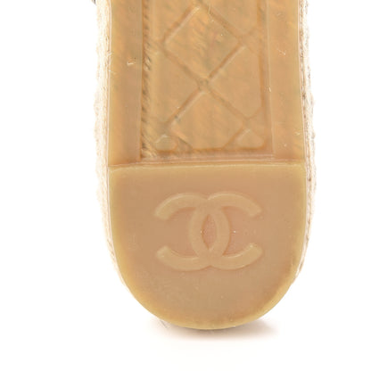 Chanel Iridescent Goatskin Patent CC Espadrille Mules 36 Black 8 of 10