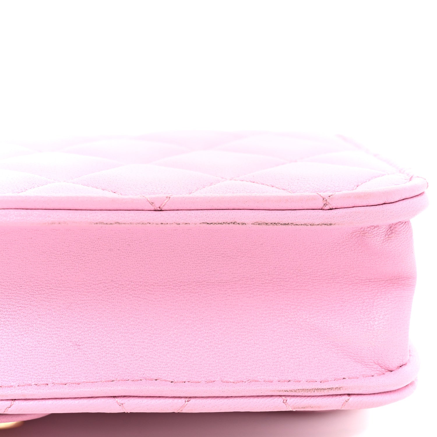Chanel Lambskin Quilted Flap Phone Holder With Chain Lilac Light Green 11 of 14