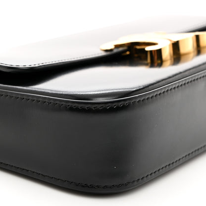 Celine Shiny Calfskin Triomphe Chain Shoulder Bag Black 10 of 11