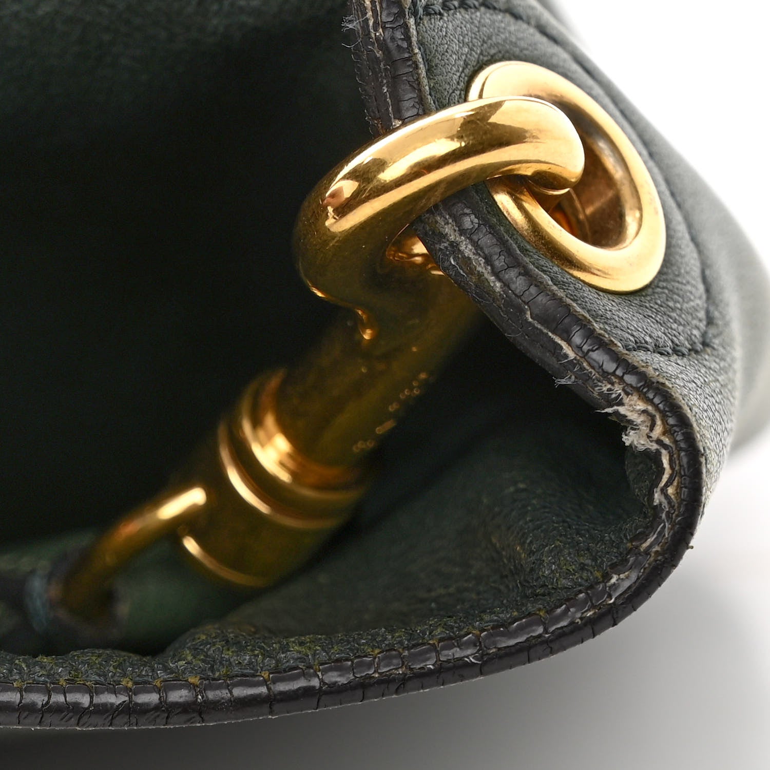 Celine Natural Calfskin Seau Sangle Bucket Green 11 of 14