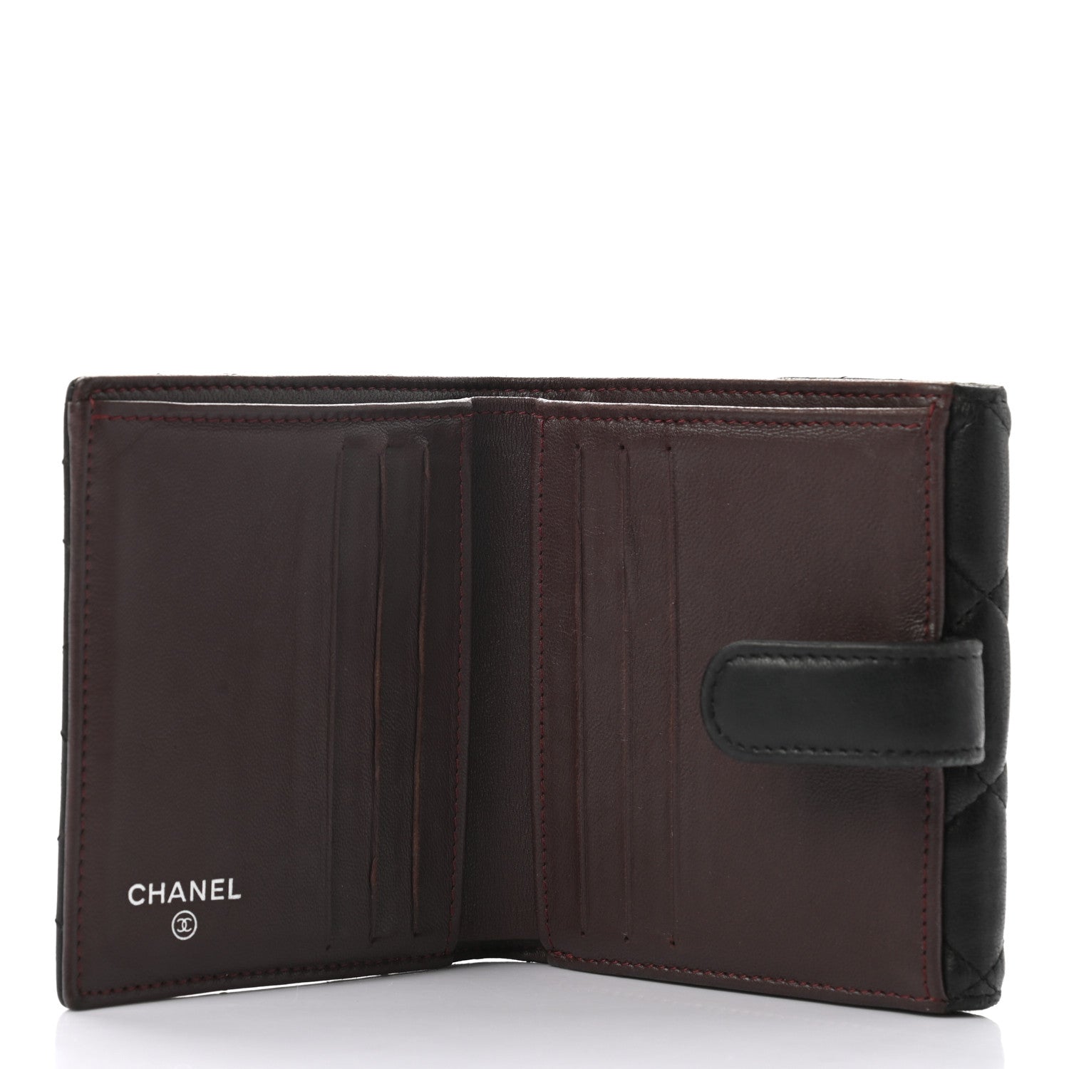 Chanel Lambskin Quilted Compact French Flap Wallet Black 5 of 7