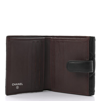 Chanel Lambskin Quilted Compact French Flap Wallet Black 5 of 7