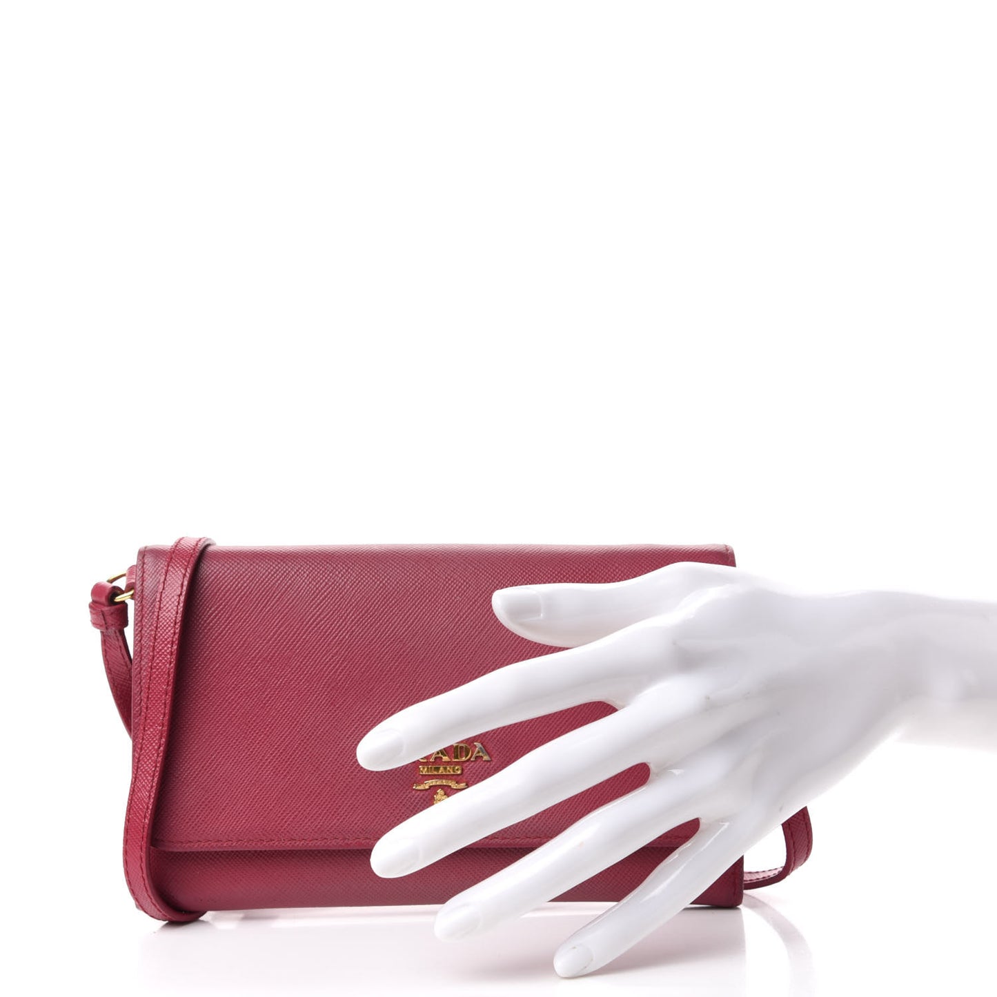 Saffiano Metal Flap Wallet with Strap Peonia