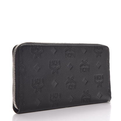 MCM Calfskin Ottomar Monogram Klara Zip Wallet Black 3 of 9