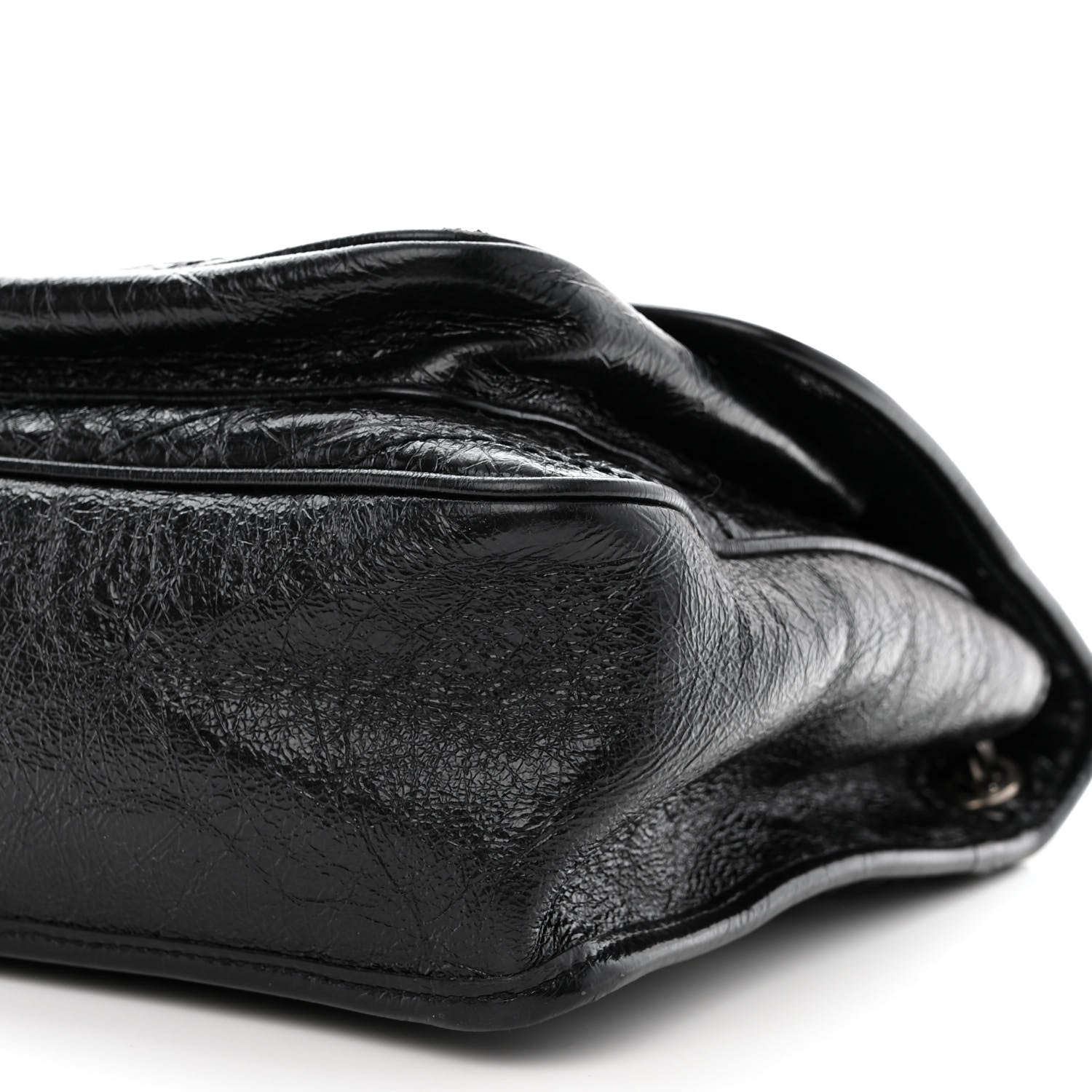 Saint Laurent Crinkled Calfskin Matelasse Monogram Large Niki Chain Satchel Black 10 of 10