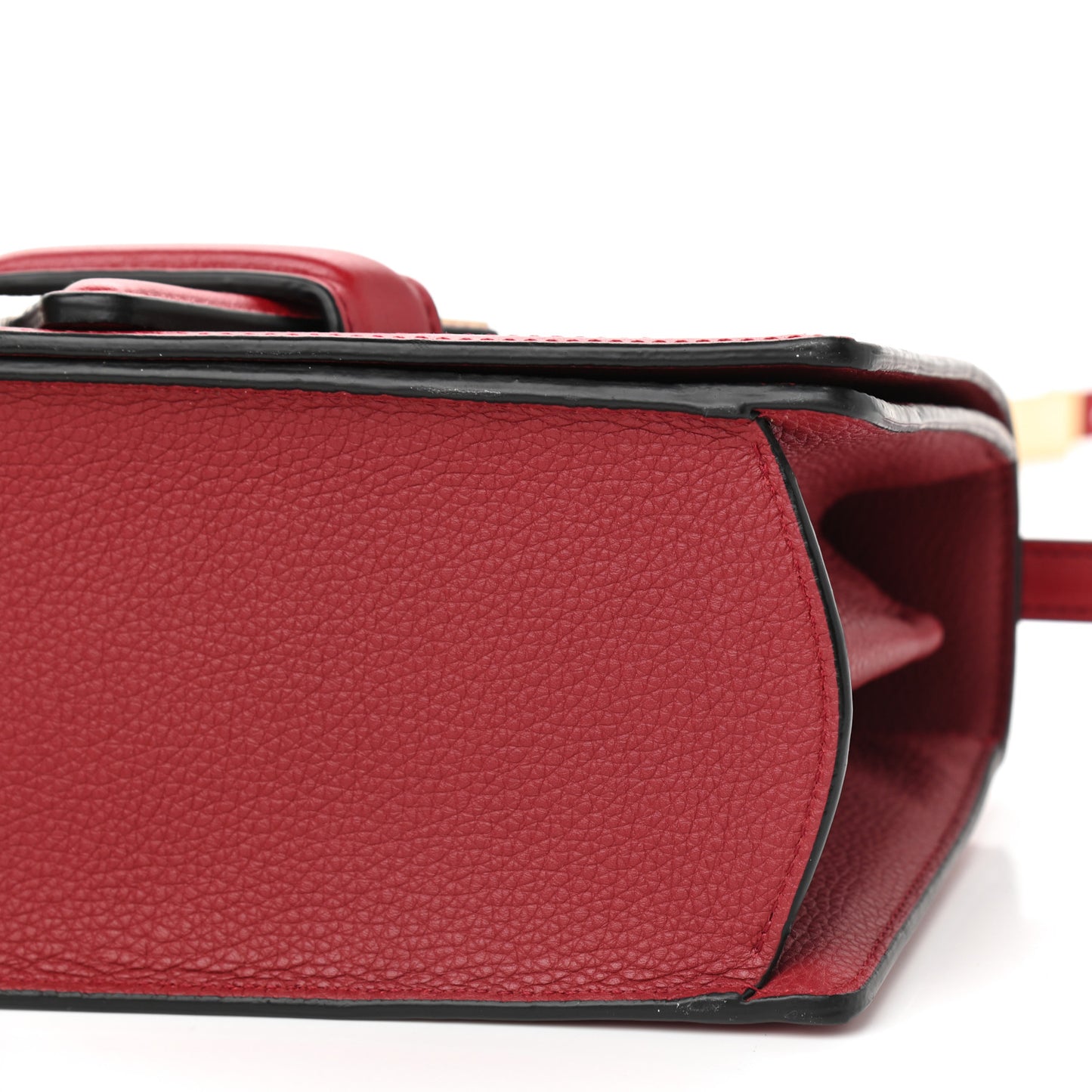Grained Calfskin Medium Barcelona Shoulder Bag Scarlet Red