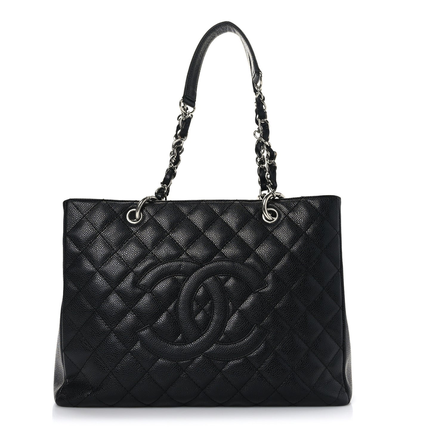 Caviar Quilted Grand Shopping Tote GST Black