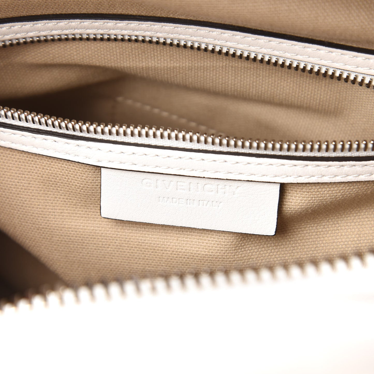Calfskin Signature Logo Small Antigona White
