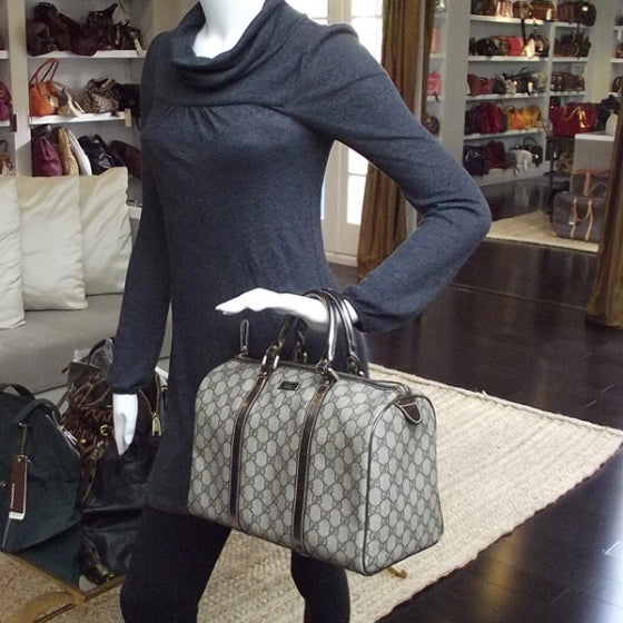 Gucci GG Monogram XL Joy Boston Metallic Gray 2 of 10