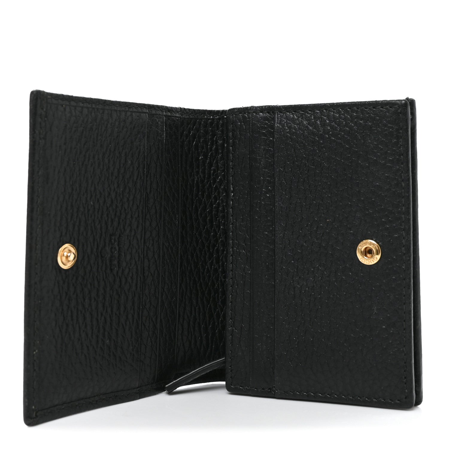 Gucci Pebbled Calfskin GG Marmont Card Case Black 5 of 7