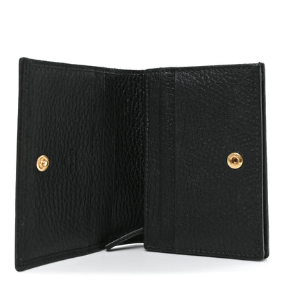 Gucci Pebbled Calfskin GG Marmont Card Case Black 5 of 7