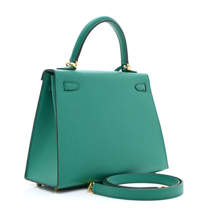 Hermes Epsom Kelly Sellier 25 Vert Vertigo 3 of 10