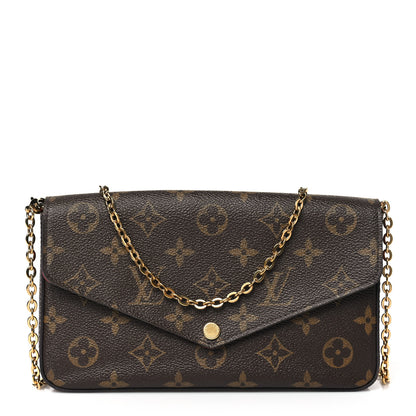 Louis Vuitton Monogram Pochette Felicie Chain Wallet Fuchsia 1 of 9