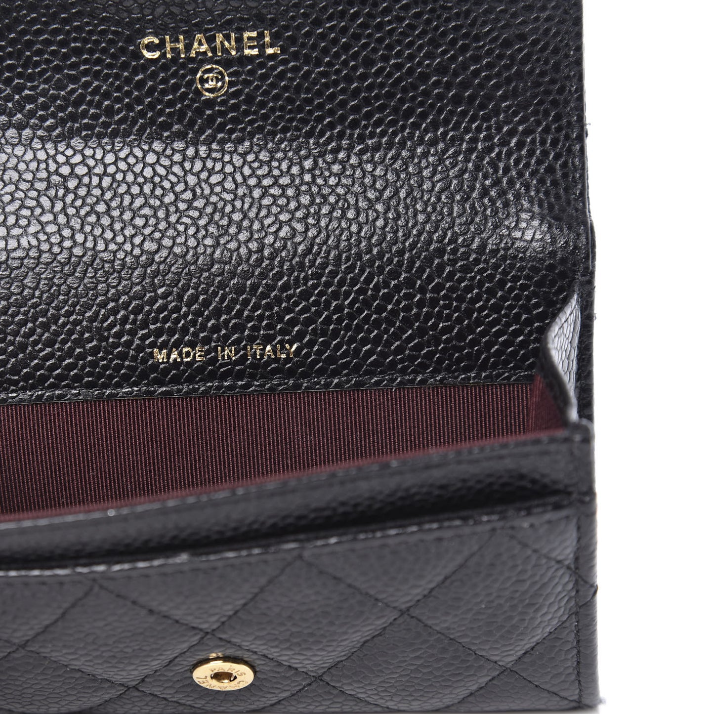 Caviar Quilted Flap Card Holder Black