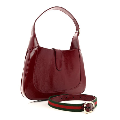 Gucci Patent Calfskin Small Jackie Shoulder Bag Rosso 3 of 11