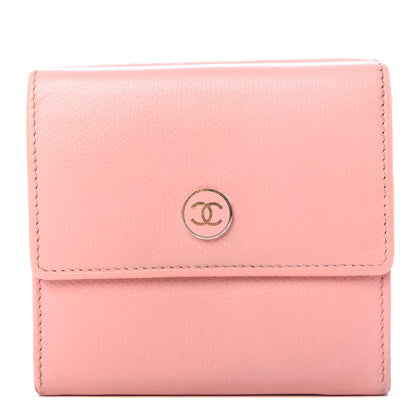 Chanel Grained Calfskin CC Button Compact Wallet Pink 1 of 9