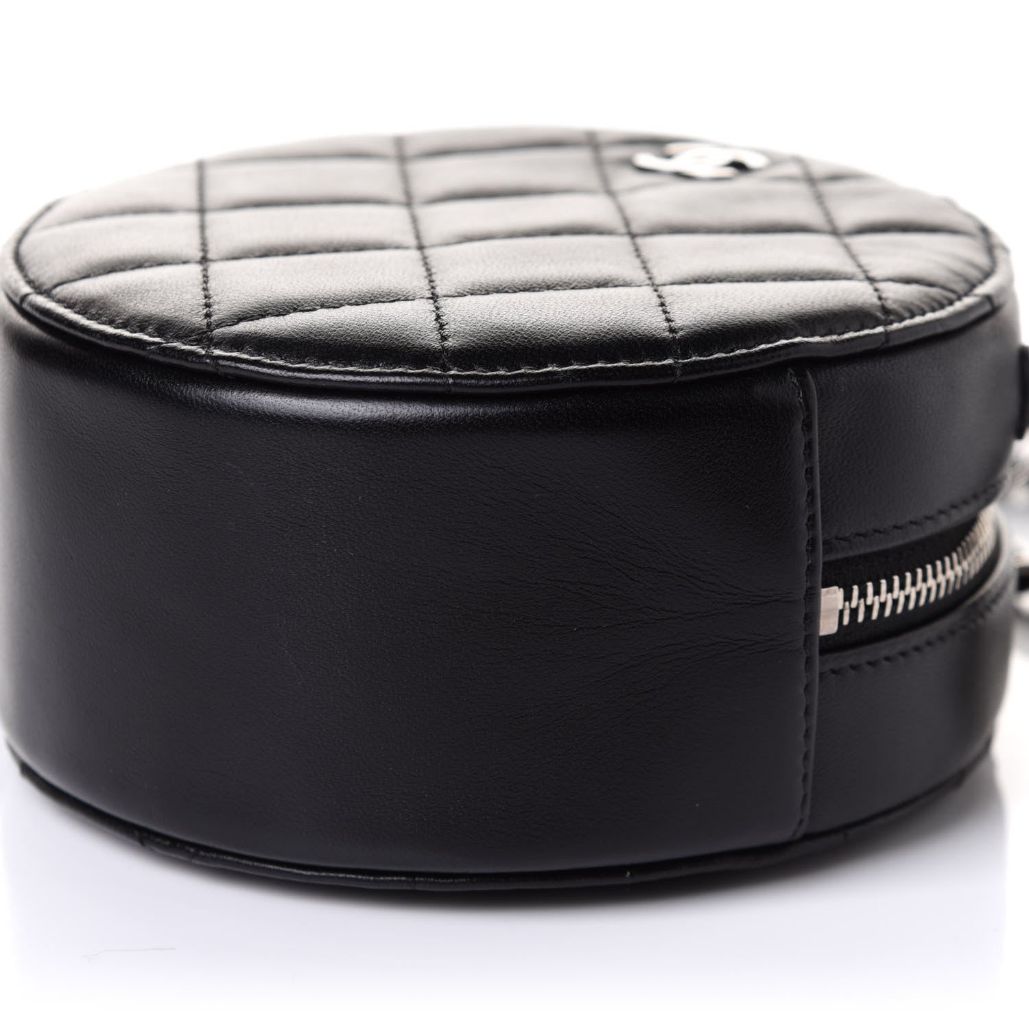 Chanel Lambskin Quilted Round Clutch With Chain Black 10 of 11