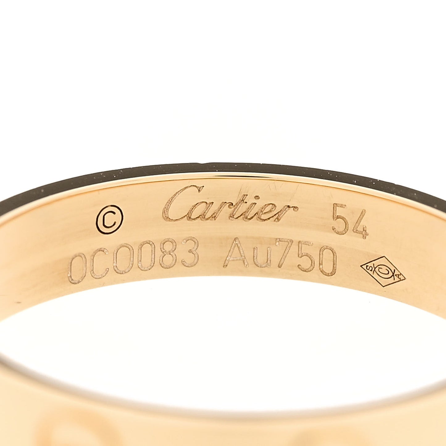 18K Yellow Gold 3.5mm LOVE Wedding Band Ring 54 6.75