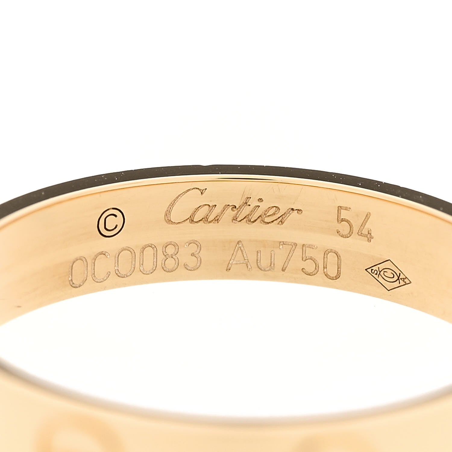Cartier 18K Yellow Gold 3.5mm LOVE Wedding Band Ring 54 6.75 4 of 5