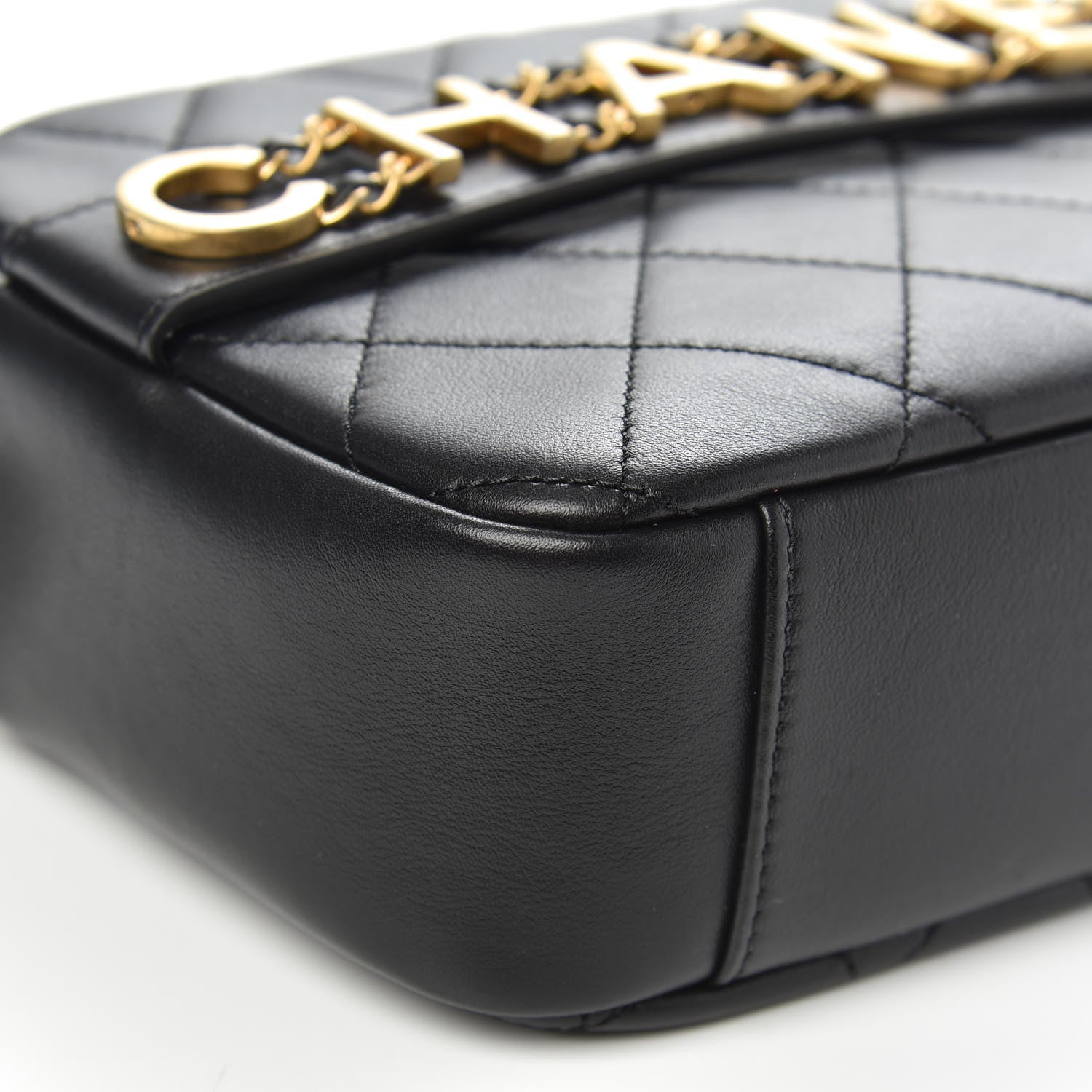 Chanel Calfskin Quilted Enchained Camera Case Bag Black 8 of 11