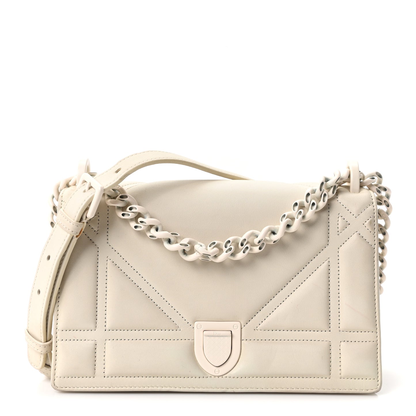 Ultra Matte Calfskin Small Diorama Flap Bag White