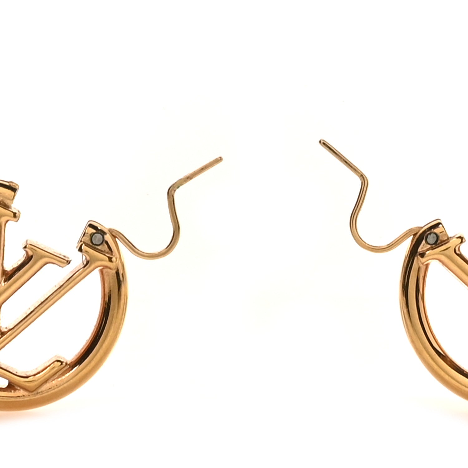 Louis Vuitton Metal Small Louise Hoop Earrings Gold 9 of 10