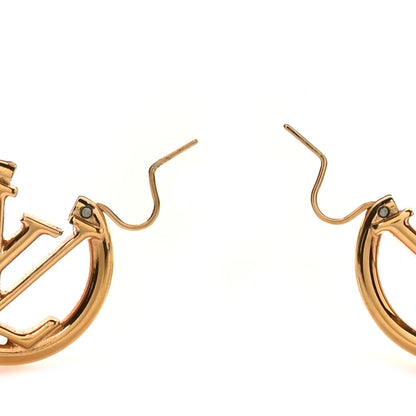 Louis Vuitton Metal Small Louise Hoop Earrings Gold 9 of 10