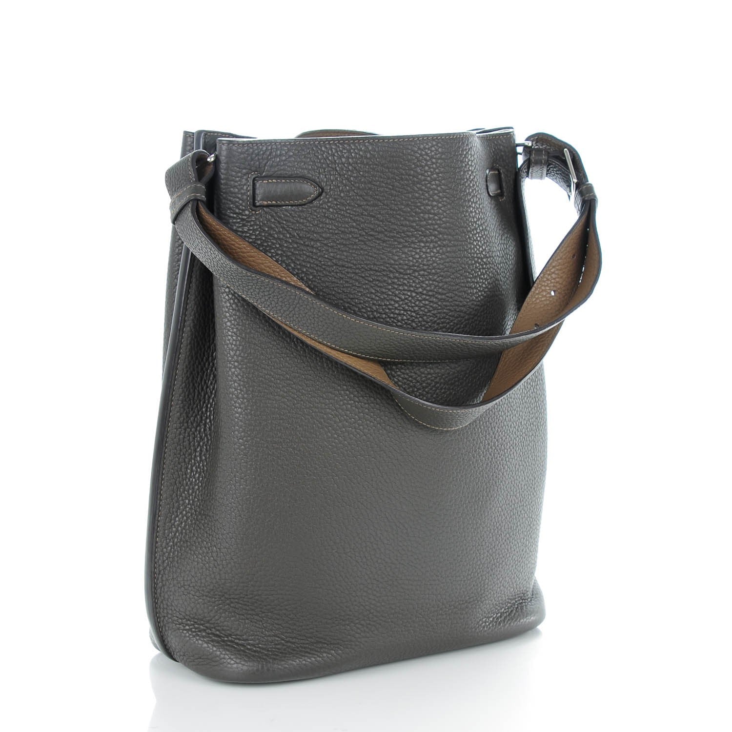 Hermes Taurillon Clemence So Kelly 26 Graphite Etoupe 5 of 11