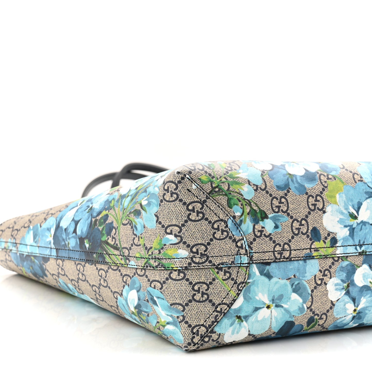 GG Supreme Monogram Blooms Medium Reversible Tote Beige Blue Navy